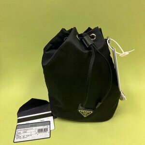 PRADA CONTENITORE MANIGLIA BAG Nylon Bucket Bag Black